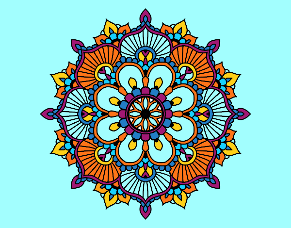 Dibujo Mandala destello floral pintado por blanca