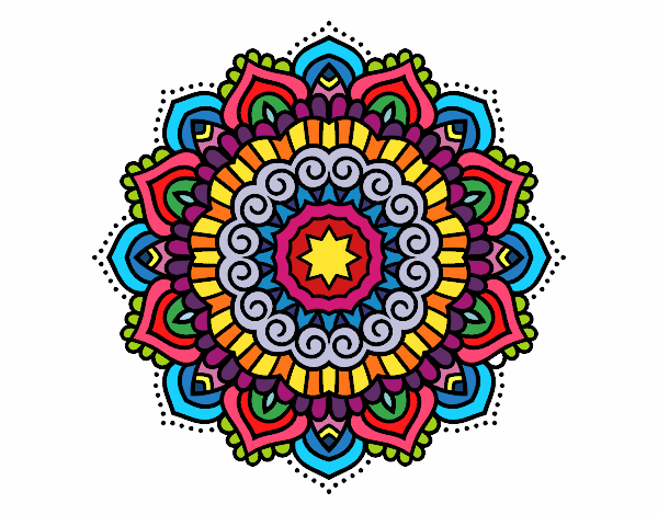 Dibujo Mandala estrella decorada pintado por akeelah1