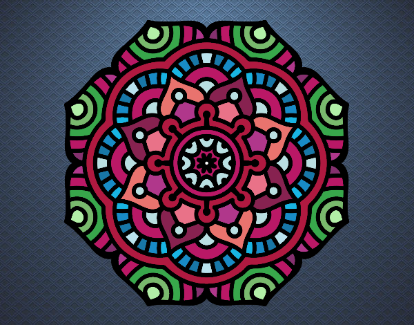 Dibujo Mandala flor conceptual pintado por blanca