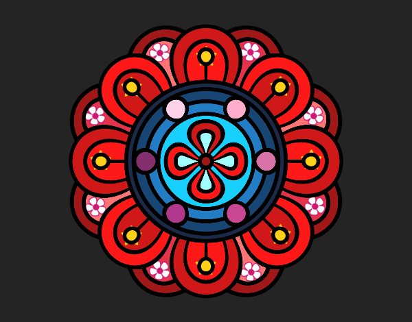 Dibujo Mandala flor creativa pintado por queyla