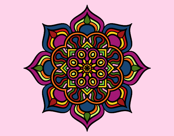 Dibujo Mandala flor de fuego pintado por nirvanna