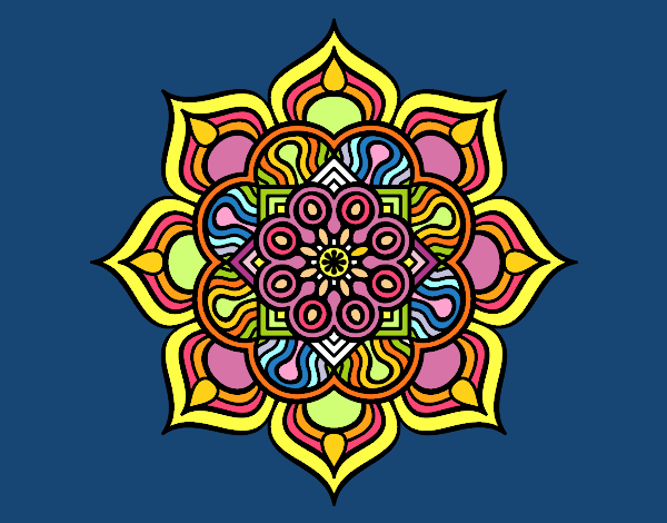 Dibujo Mandala flor de fuego pintado por PINCEL
