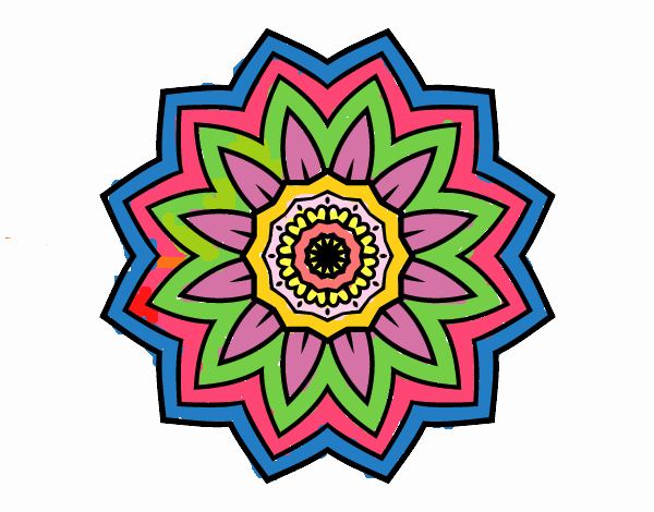 Dibujo Mandala flor de girasol pintado por estrellado