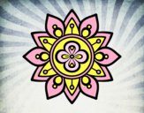 Dibujo Mandala flor de loto pintado por estrellado