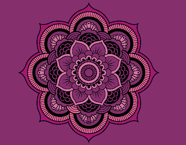 Dibujo Mandala flor oriental pintado por amalia