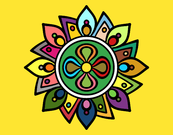 Dibujo Mandala flor sencilla pintado por gustavo1