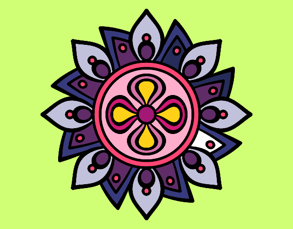 Dibujo Mandala flor sencilla pintado por PINCEL