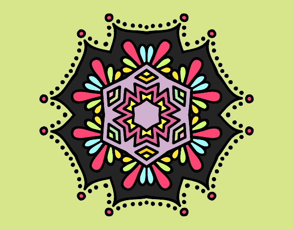Dibujo Mandala flor simétrica pintado por PINCEL