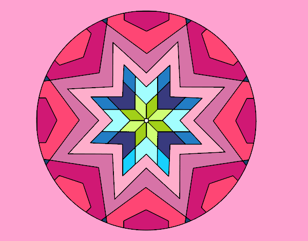 Dibujo Mandala mosaico estrella pintado por PINCEL