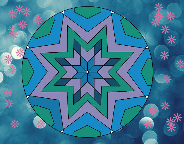 Dibujo Mandala mosaico estrella pintado por LOLO1961