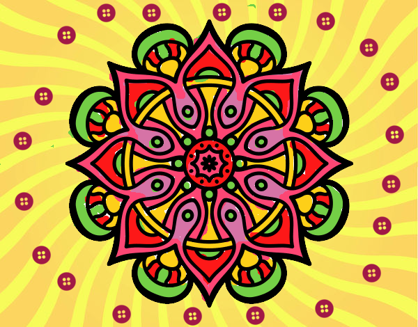 Dibujo Mandala mundo árabe pintado por estrellado