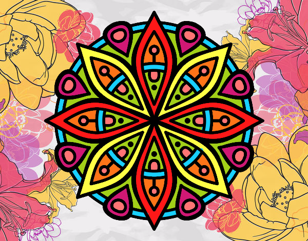 Dibujo Mandala para la concentración pintado por Kassy04