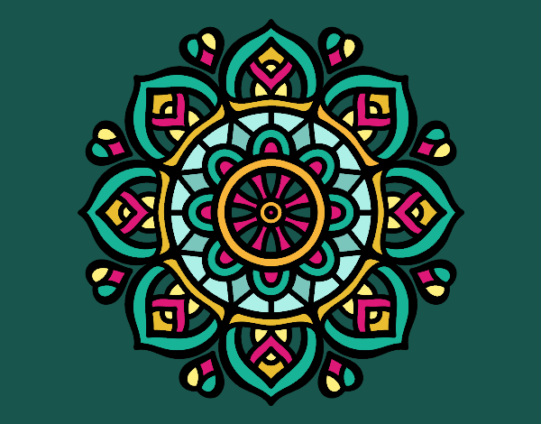 Dibujo Mandala para la concentración mental pintado por blanca