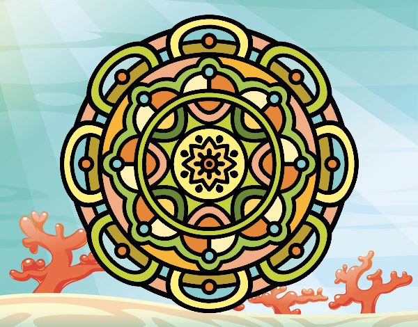 Dibujo Mandala para la relajación mental pintado por Finys