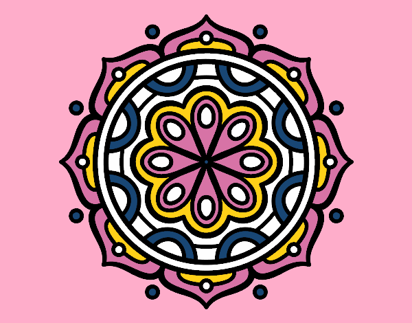 Dibujo Mandala para meditar pintado por Ambarella