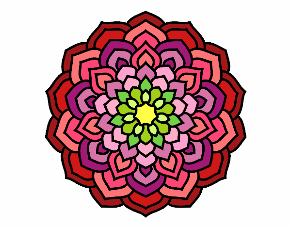 Dibujo Mandala pétalos de flor pintado por 2AMARILLO4