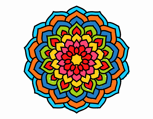 Dibujo Mandala pétalos de flor pintado por estrellado