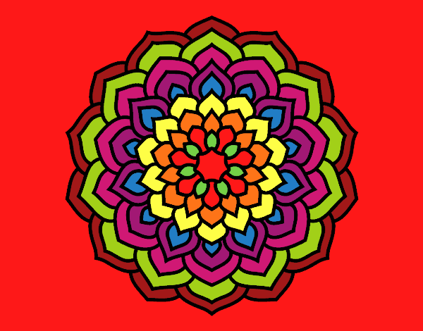 Dibujo Mandala pétalos de flor pintado por amalia