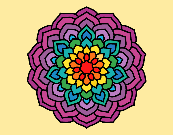 Dibujo Mandala pétalos de flor pintado por Ambarella