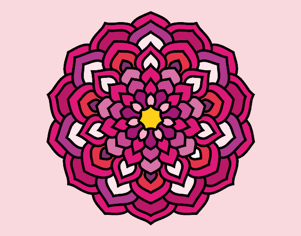 Dibujo Mandala pétalos de flor pintado por enylu