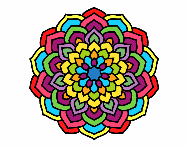 Dibujo Mandala pétalos de flor pintado por GriseldaXD