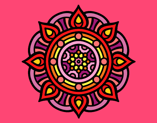 Dibujo Mandala puntos de fuego pintado por PINCEL