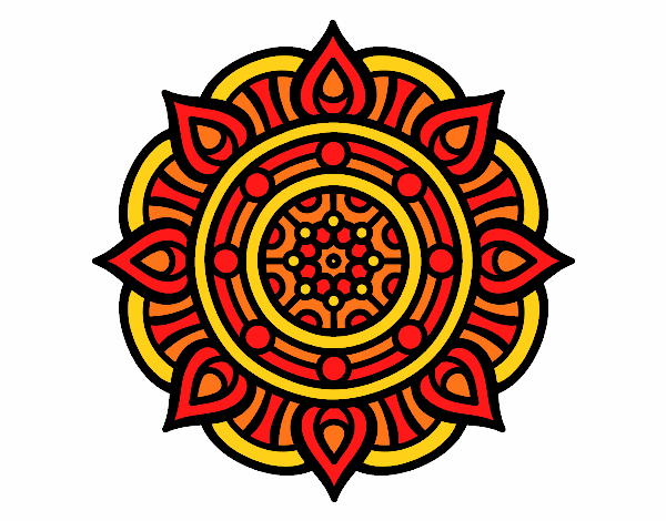 Dibujo Mandala puntos de fuego pintado por TheProPain