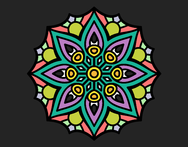 Dibujo Mandala simetría sencilla pintado por Byfiore