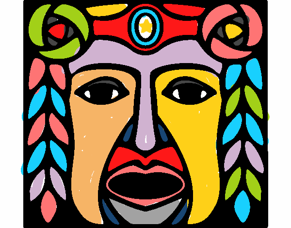 Dibujo Máscara Maya pintado por nathan2014