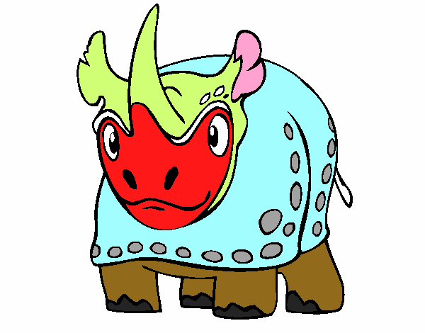Dibujo Rinoceronte 4 pintado por dominick06