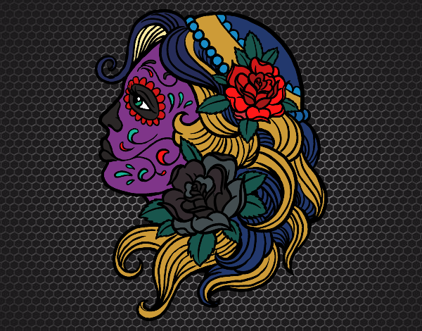 Dibujo Tatuaje de Catrina pintado por JRCECILIA