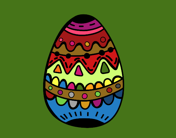 Dibujo Un huevo de pascua decorado pintado por stocn