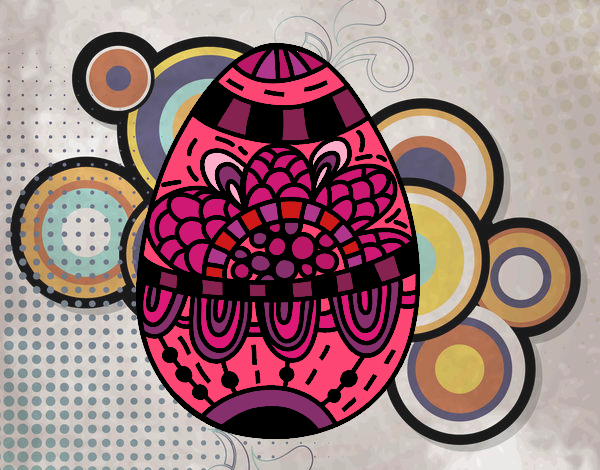 Dibujo Un huevo de Pascua floral pintado por Michell10