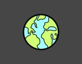 Dibujo El planeta tierra pintado por yord