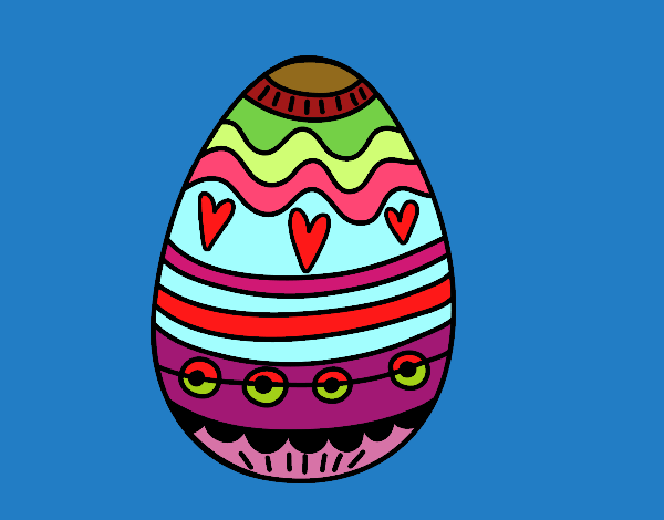 Dibujo Huevo de Pascua para decorar pintado por Luares