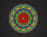 Dibujo Mandala con estratos pintado por estrellado