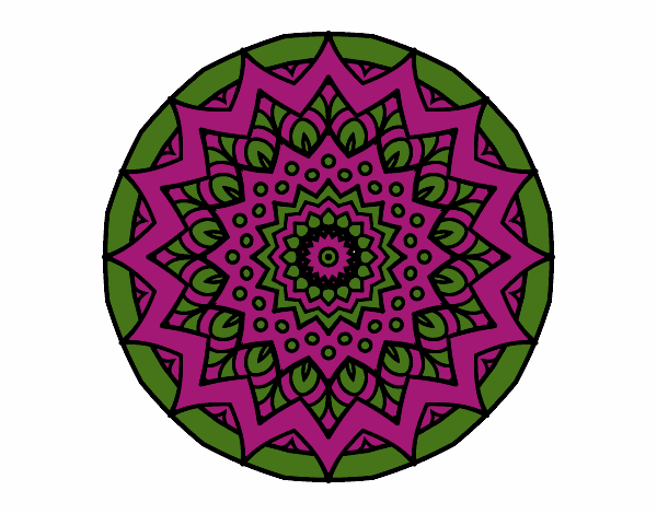 Dibujo Mandala creciente pintado por marianacad