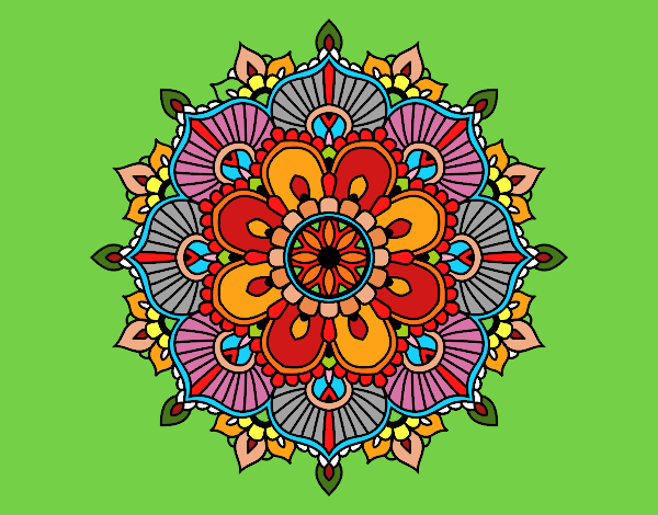 Dibujo Mandala destello floral pintado por payi