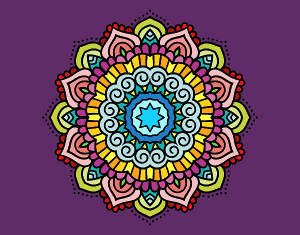 Dibujo Mandala estrella decorada pintado por queyla