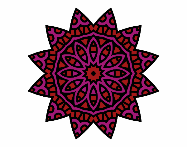 Dibujo Mandala estrella pintado por marianacad