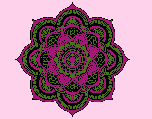 Dibujo Mandala flor oriental pintado por marianacad