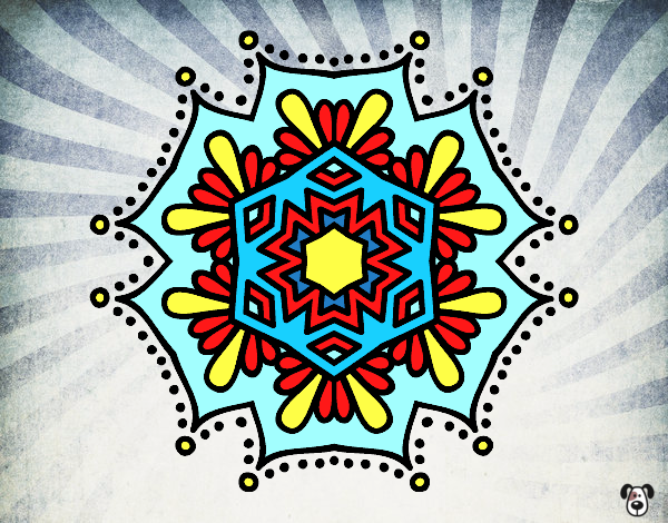 Dibujo Mandala flor simétrica pintado por carlosvill