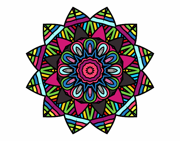 Dibujo Mandala frutal pintado por Ynad 