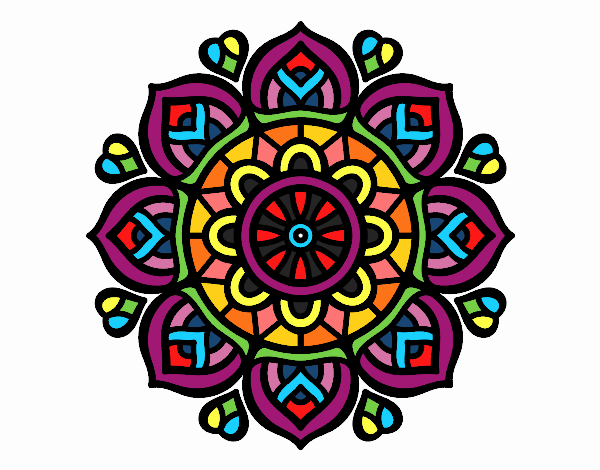 Dibujo Mandala para la concentración mental pintado por RoseIlusen