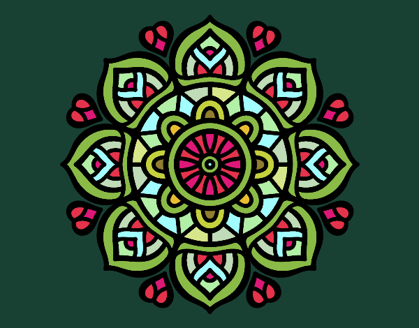 Dibujo Mandala para la concentración mental pintado por blanca