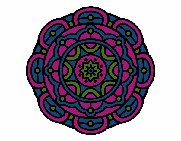 Dibujo Mandala para la relajación mental pintado por marianacad