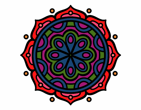 Dibujo Mandala para meditar pintado por marianacad