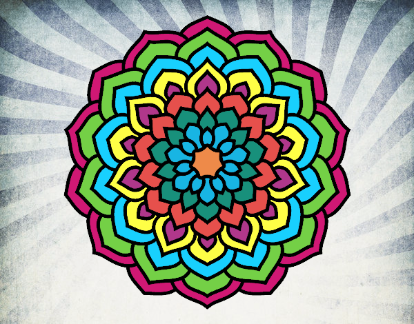 Dibujo Mandala pétalos de flor pintado por mariaunika