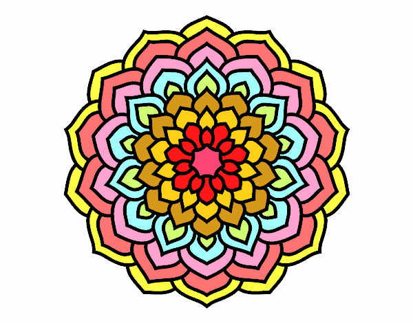 Dibujo Mandala pétalos de flor pintado por laflacadh