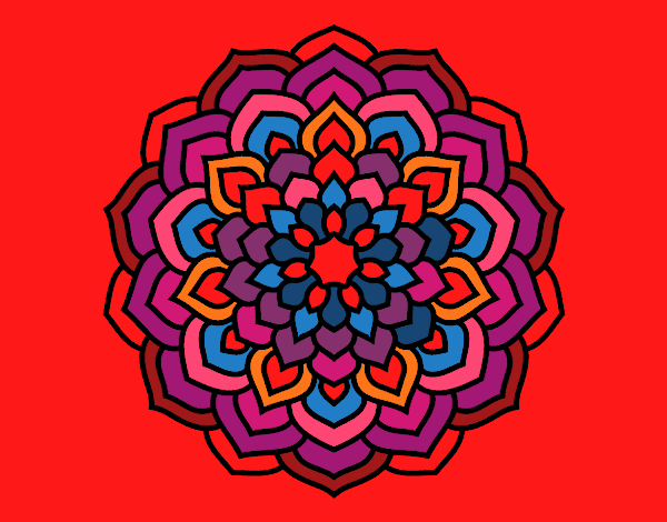 Dibujo Mandala pétalos de flor pintado por amalia